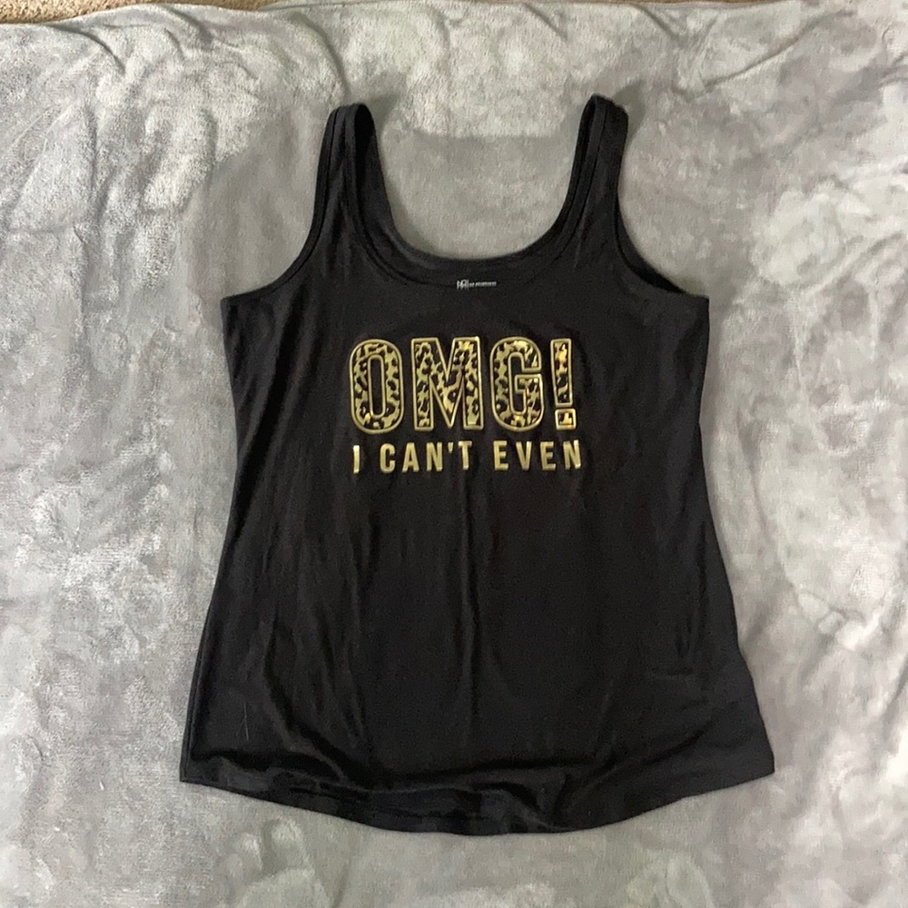 Black&gold graphic tank top